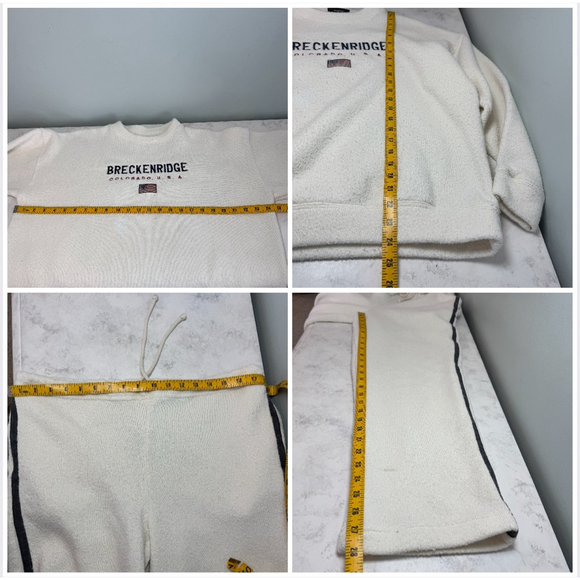 Vintage Breckenridge Sweater Set size M Off White Loungewear Sweatsuit - Picture 8 of 8